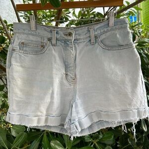 Vintage 2000s AT Denim Cutoff Shorts Sz 10 Raw Hem Light Wash